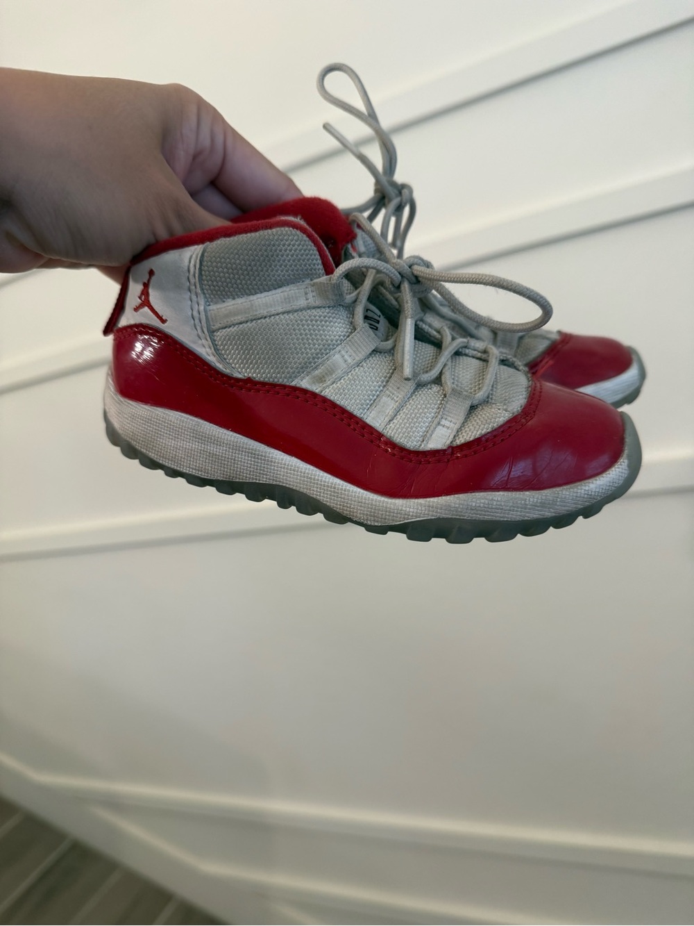 Nike Jordan Kids' Red and Grey Basketball Sneakers